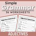 simple grammar 36 worksheets on adjectives for special education